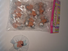 12  cold porcelain sleeping baby with crown royalty theme  on tulle for capia