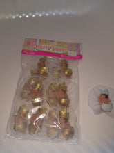 12  cold porcelain sleeping baby with crown royalty theme  on tulle for capia