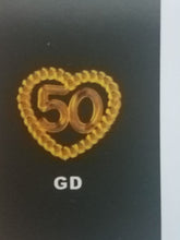 24  gold   50 in heart  acrylic charms  for crafts capias  birthday anniversary