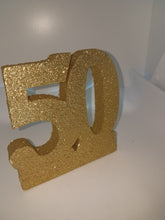 Gold Glittered Styrofoam #50 anniversary  birthday centerpiece party decor