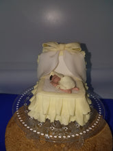 Baby in bassinet  Cold Porcelain Cake toppers  baby shower christening baptism