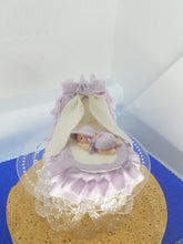 Baby in bassinet  Cold Porcelain Cake toppers  baby shower christening baptism