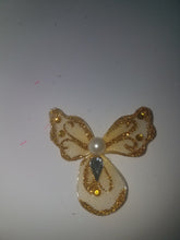 12 Mini Angel ,r with pearl  and glitters l for craft projects ,capias guestpins favors
