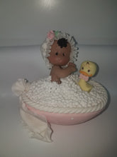 Baby shower Rubber ducky baby in tub colpd porcelain cake topper