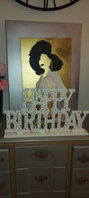 Happy birthday white stand alone sign