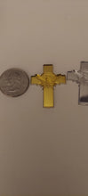 Acrylic gold or silver dove on cross charms for capiad